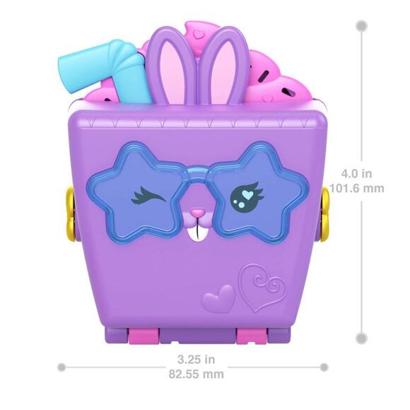 Polly Pocket Bunny Carnival Compact Mini Playset and Travel Toy with Food Theme - Picture 4 of 6